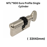 MUL-T-LOCK MTL800 Euro Profile Single Cylinder with Thumb Turn (33x43mm)