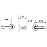 EAB1141US15 Rockwell Premium Solid Brass Bourne Lever Privacy Set in Brushed Nickel Finish