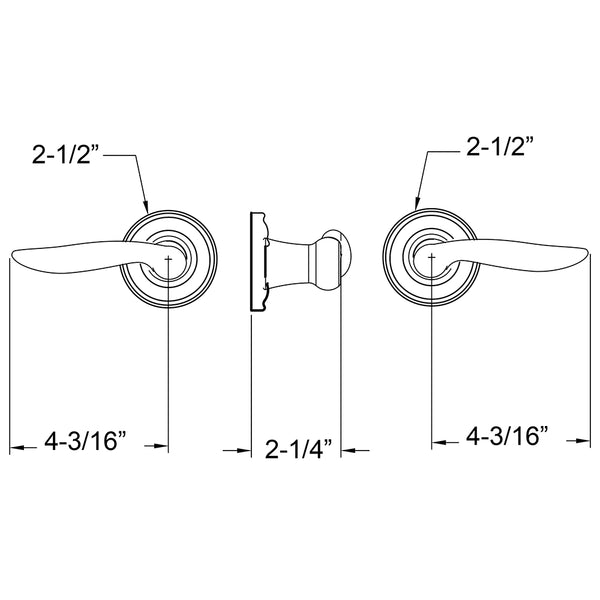 EAD1111US15 Rockwell Premium Solid Brass Dahli Lever Passage Set in Br ...