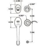 EAGH100CLDN Rockwell Premium Solid Brass Winslow Handle Set in Antique Nickel Finish