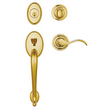 EAGH100CLPVDUS3 Rockwell Premium Winslow Solid Brass Single Cylinder Entry Door Handleset in Lifetime Brass Finish