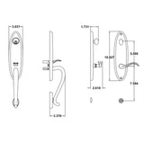 EAGH2001CL10B Rockwell Premium 200 Series Single Cylinder Handle Set in Antique Black fits 5-1/2&#8243; CTC bore