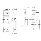 EAGH310DLUS4 Rockwell Premium Zenia Solid Brass Entry Door Handle Set with Delta Lever in Brushed Brass Finish for 5-1/2&quot; Double Bore