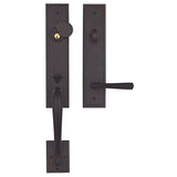 Solid Brass Entry Door Handle Set in Antique Black