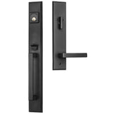 Solid Brass Entry Door Handle Set – Delta Lever – Antique Black