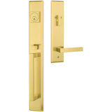 EAGH700DLUS4 Rockwell Premium Lumina Solid Brass Entry Door Handle Set with Delta lever in Brushed Brass Finish for 5-1/2" Double Bore