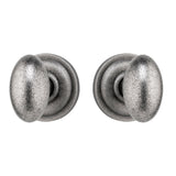 EAH1111DN Rockwell Premium Helmsley Oval Door Knob Passage Set in Distressed Antique Nickel