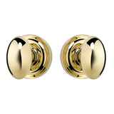 EAH1111PVD Rockwell Premium Solid Brass Helmsley Oval Knob Passage Set in Lifetime Brass with Concealed Screws