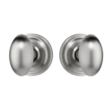 EAH1111US15 Rockwell Premium Brass Helmsley Oval Knob Passage Set in Brushed Nickel with Concealed Screws