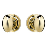 EAH1141PVD Rockwell Premium Solid Brass Helmsley Oval Knob Privacy Set in Lifetime Brass with Concealed Screws