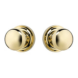 EAS1141PVD Rockwell Premium Solid Brass Sandhill Knob Privacy Set in Lifetime Brass with Concealed Screws