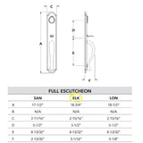 Baldwin Elkhorn Full Plate Keyed Entry Handleset with Interior Rustic Knob and Emergency Egress Function
