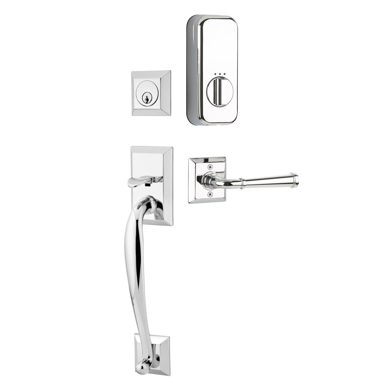 Emtek EMP4413 Franklin Single Cylinder Entrance Handleset - Brass Tubular - EMPowered Upgrade