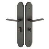 Emtek 1L1A11 Multi Point Lock Trim (Large Multi Point Entry Set) - Sandcast Bronze Plates, Arched Style (3" x 17.5"), Keyed with American Cylinder Hub BELOW Handle