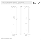 Emtek 1L1A13 Multi Point Lock Trim (Large Multi Point Entry Set) - Sandcast Bronze Plates, Arched Style (3" x 17.5"), Non-Keyed American Style Thumbturn Inside