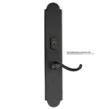Emtek 1L1A21 Multi Point Lock Trim (Large Multi Point Entry Set) - Sandcast Bronze Plates, Arched Style (3" x 17.5"), Keyed with American Cylinder Hub ABOVE Handle