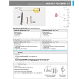 Emtek 1L1A21 Multi Point Lock Trim (Large Multi Point Entry Set) - Sandcast Bronze Plates, Arched Style (3" x 17.5"), Keyed with American Cylinder Hub ABOVE Handle