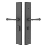 Emtek 1L1M13 Multi Point Lock Trim (Large Multi Point Entry Set) - Brass Plates, Melrose Style (2.9" x 17.5"), Non-Keyed American Style Thumbturn Inside