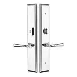 Emtek 1L1M21 Multi Point Lock Trim (Large Multi Point Entry Set) - Brass Plates, Melrose Style (2.9" x 17.5"), Keyed with American Cylinder Hub ABOVE Handle