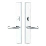 Emtek 1L1M21 Multi Point Lock Trim (Large Multi Point Entry Set) - Brass Plates, Melrose Style (2.9" x 17.5"), Keyed with American Cylinder Hub ABOVE Handle