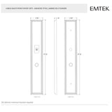Emtek 1L1M21 Multi Point Lock Trim (Large Multi Point Entry Set) - Brass Plates, Melrose Style (2.9" x 17.5"), Keyed with American Cylinder Hub ABOVE Handle