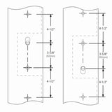 Emtek 1L1M21 Multi Point Lock Trim (Large Multi Point Entry Set) - Brass Plates, Melrose Style (2.9" x 17.5"), Keyed with American Cylinder Hub ABOVE Handle