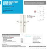 Emtek 1L1M52 Multi Point Lock Trim (Large Multi Point Entry Set) - Brass Plates, Melrose Style (2.9" x 17.5"), Non-Keyed Passage