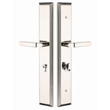 Emtek 1L1M51 Multi Point Lock Trim (Large Multi Point Entry Set) - Brass Plates, Melrose Style (2.9" x 17.5"), Keyed with Euro Cylinder Hub BELOW Handle