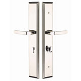 Emtek 1L1M53 Multi Point Lock Trim (Large Multi Point Entry Set) - Brass Plates, Melrose Style (2.9" x 17.5"), Non-Keyed Euro Style Thumbturn Inside