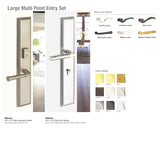 Emtek 1L1M55 Multi Point Lock Trim (Large Multi Point Entry Set) - Brass Plates, Melrose Style (2.9" x 17.5"), Dummy Pair