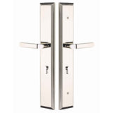 Emtek 1L1M54 Multi Point Lock Trim (Large Multi Point Entry Set) - Brass Plates, Melrose Style (2.9" x 17.5"), Non-Keyed Fixed Handle Outside, Operating Handle Inside (for Semi-Active Door)