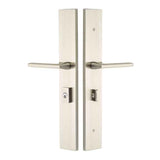 Emtek 1L1R11 Multi Point Lock Trim (Large Multi Point Entry Set) - Brass Plates, Modern Rectangular Style (2.5" x 17.5"), Keyed with American Cylinder Hub BELOW Handle