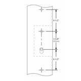 Emtek 1L1R14 Multi Point Lock Trim (Large Multi Point Entry Set) - Brass Plates, Modern Rectangular Style (2.5" x 17.5"), Non-Keyed Fixed Handle Outside, Operating Handle Inside (for Semi-Active Door)
