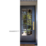 Emtek 1L1R14 Multi Point Lock Trim (Large Multi Point Entry Set) - Brass Plates, Modern Rectangular Style (2.5" x 17.5"), Non-Keyed Fixed Handle Outside, Operating Handle Inside (for Semi-Active Door)