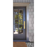 Emtek 1L1R14 Multi Point Lock Trim (Large Multi Point Entry Set) - Brass Plates, Modern Rectangular Style (2.5" x 17.5"), Non-Keyed Fixed Handle Outside, Operating Handle Inside (for Semi-Active Door)