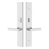 Emtek 1L1R21 Multi Point Lock Trim (Large Multi Point Entry Set) - Brass Plates, Modern Rectangular Style (2.5" x 17.5"), Keyed with American Cylinder Hub ABOVE Handle