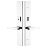 Emtek 1L1R21 Multi Point Lock Trim (Large Multi Point Entry Set) - Brass Plates, Modern Rectangular Style (2.5" x 17.5"), Keyed with American Cylinder Hub ABOVE Handle