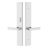 Emtek 1L1R24 Multi Point Lock Trim (Large Multi Point Entry Set) - Brass Plates, Modern Rectangular Style (2.5" x 17.5"), Non-Keyed Fixed Handle Outside, Operating Handle Inside (for Semi-Active Door)