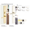Emtek 1L1R51 Multi Point Lock Trim (Large Multi Point Entry Set) - Brass Plates, Modern Rectangular Style (2.9" x 17.5"), Keyed with Euro Cylinder Hub BELOW Handle