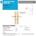 Emtek 1L1R51 Multi Point Lock Trim (Large Multi Point Entry Set) - Brass Plates, Modern Rectangular Style (2.9" x 17.5"), Keyed with Euro Cylinder Hub BELOW Handle