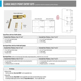 Emtek 1L1R51 Multi Point Lock Trim (Large Multi Point Entry Set) - Brass Plates, Modern Rectangular Style (2.9" x 17.5"), Keyed with Euro Cylinder Hub BELOW Handle