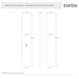 Emtek 1L1R53 Multi Point Lock Trim (Large Multi Point Entry Set) - Brass Plates, Modern Rectangular Style (2.9" x 17.5"), Non-Keyed Euro Style Thumbturn Inside