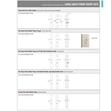 Emtek 1L1R53 Multi Point Lock Trim (Large Multi Point Entry Set) - Brass Plates, Modern Rectangular Style (2.9" x 17.5"), Non-Keyed Euro Style Thumbturn Inside