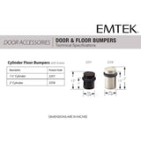 Emtek 2257 1 1/2" Cylinder Floor Bumper