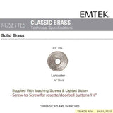 Emtek 2406 Brass Lancaster Door Bell Cover
