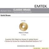 Emtek 2407 Brass Ribbon & Reed Door Bell Cover
