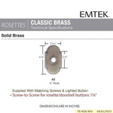 Emtek 2408 Brass Style 8 Door Bell Cover
