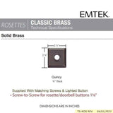 Emtek 2409 Brass Quincy Door Bell Cover