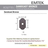 Emtek, 2421 Sandcast Style 1 Doorbell Cover