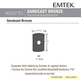 Emtek, 2424 Sandcast Style 4 Doorbell Cover